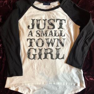 Just a Small Town Girl baseball Tee